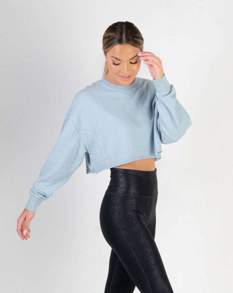 Just Chill cropped pullover -Sky Blue