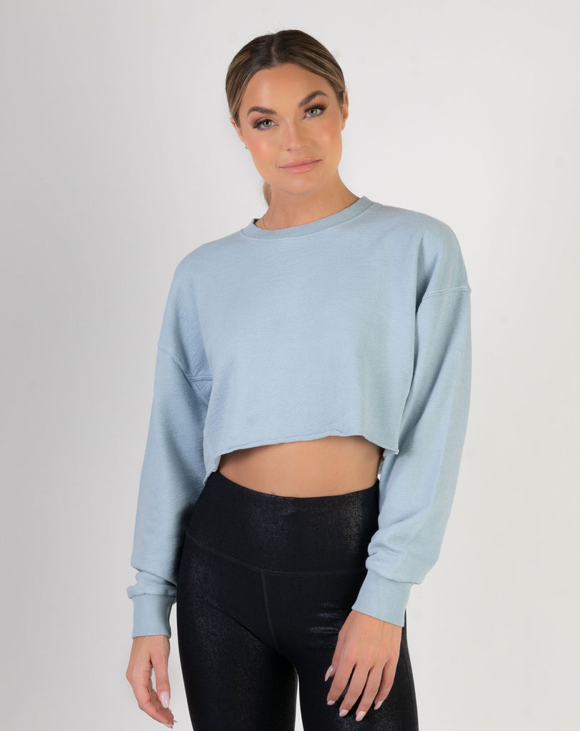 Just Chill cropped pullover -Sky Blue